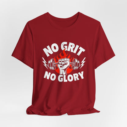 No Grit, No Glory” Gym T-Shirt Graphic Tee 💪 | Motivational Fitness & Hustle Shirt