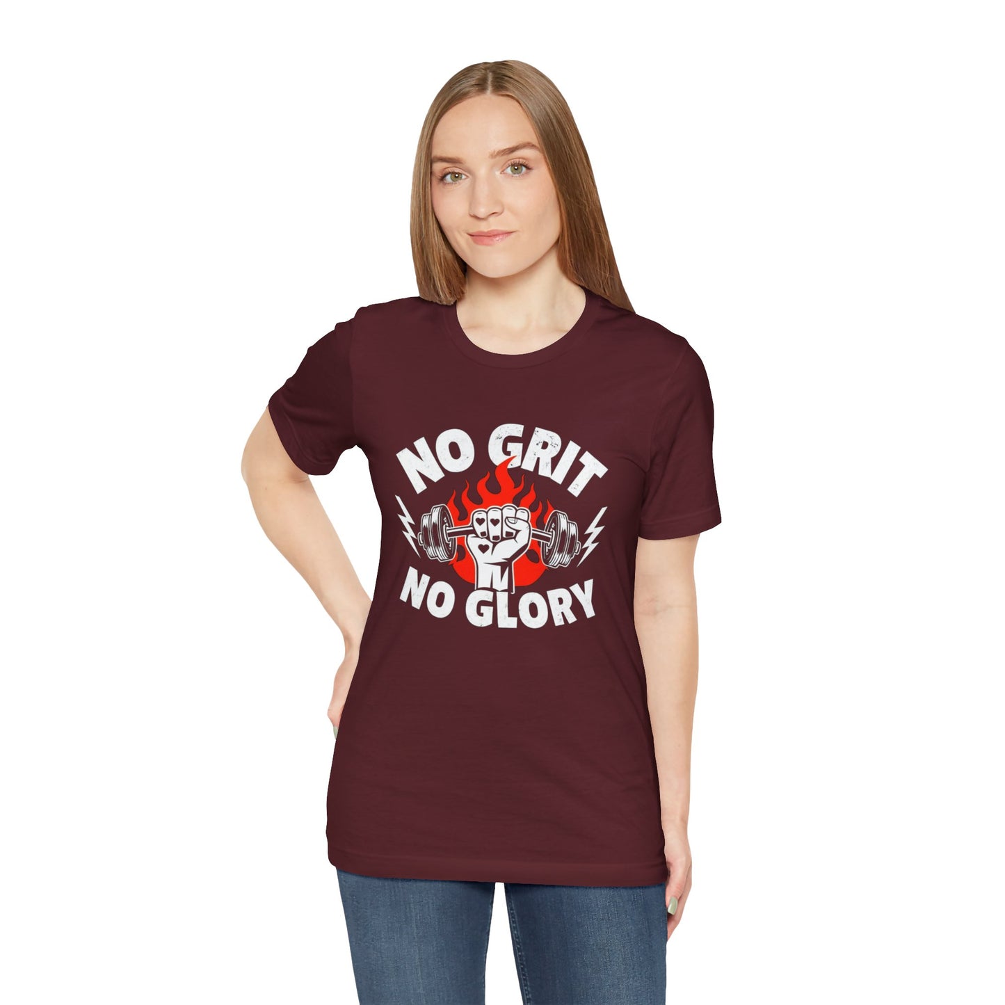 No Grit, No Glory” Gym T-Shirt Graphic Tee 💪 | Motivational Fitness & Hustle Shirt