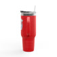 Insulated Water Tumbler 40oz  - Gym Rat Design - Insulated 40oz