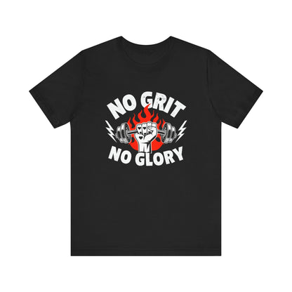 No Grit, No Glory” Gym T-Shirt Graphic Tee 💪 | Motivational Fitness & Hustle Shirt