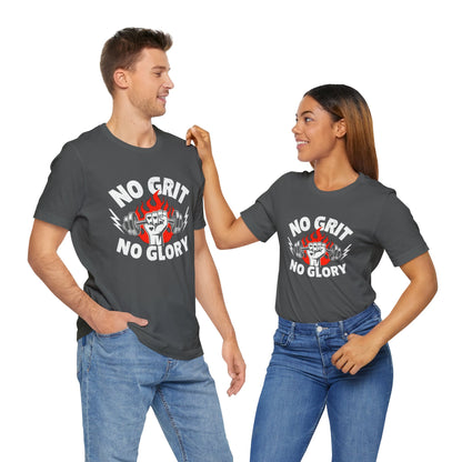 No Grit, No Glory” Gym T-Shirt Graphic Tee 💪 | Motivational Fitness & Hustle Shirt