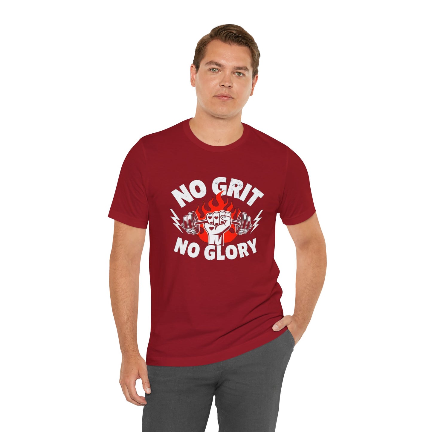 No Grit, No Glory” Gym T-Shirt Graphic Tee 💪 | Motivational Fitness & Hustle Shirt