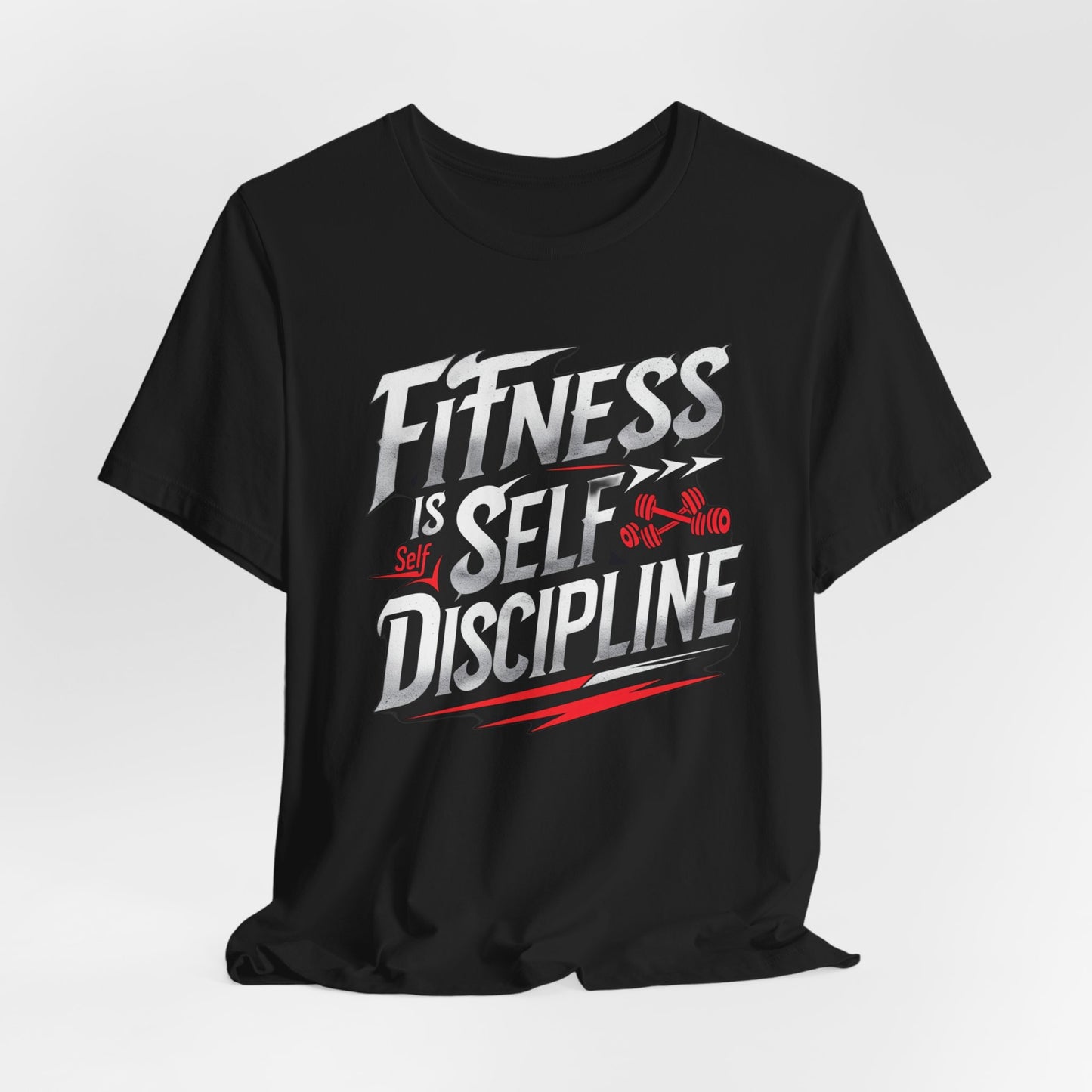 Fitness Is Self-Discipline, Gym T-Shirt – Mindset & Motivation Workout Tee 💪 | Discipline Over Motivation Shirt for Men & Women