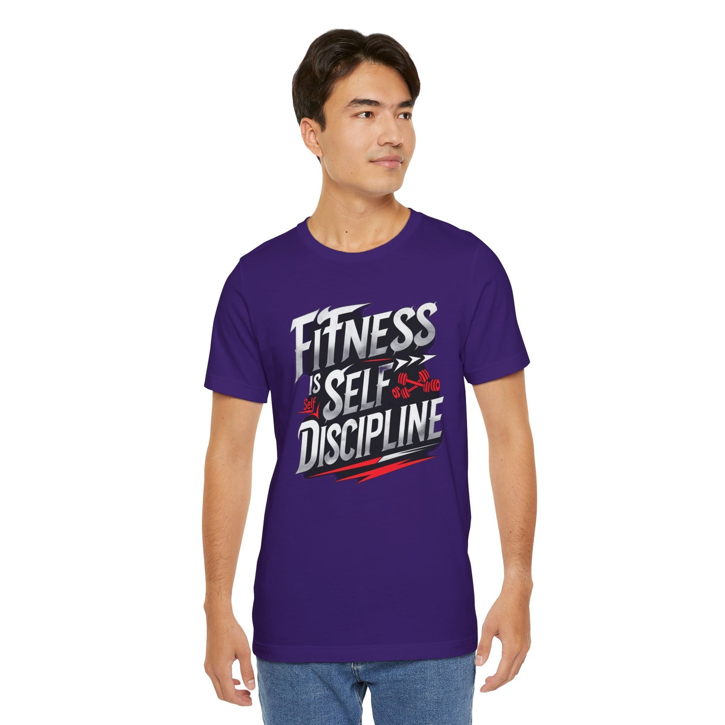 Fitness Is Self-Discipline, Gym T-Shirt – Mindset & Motivation Workout Tee 💪 | Discipline Over Motivation Shirt for Men & Women