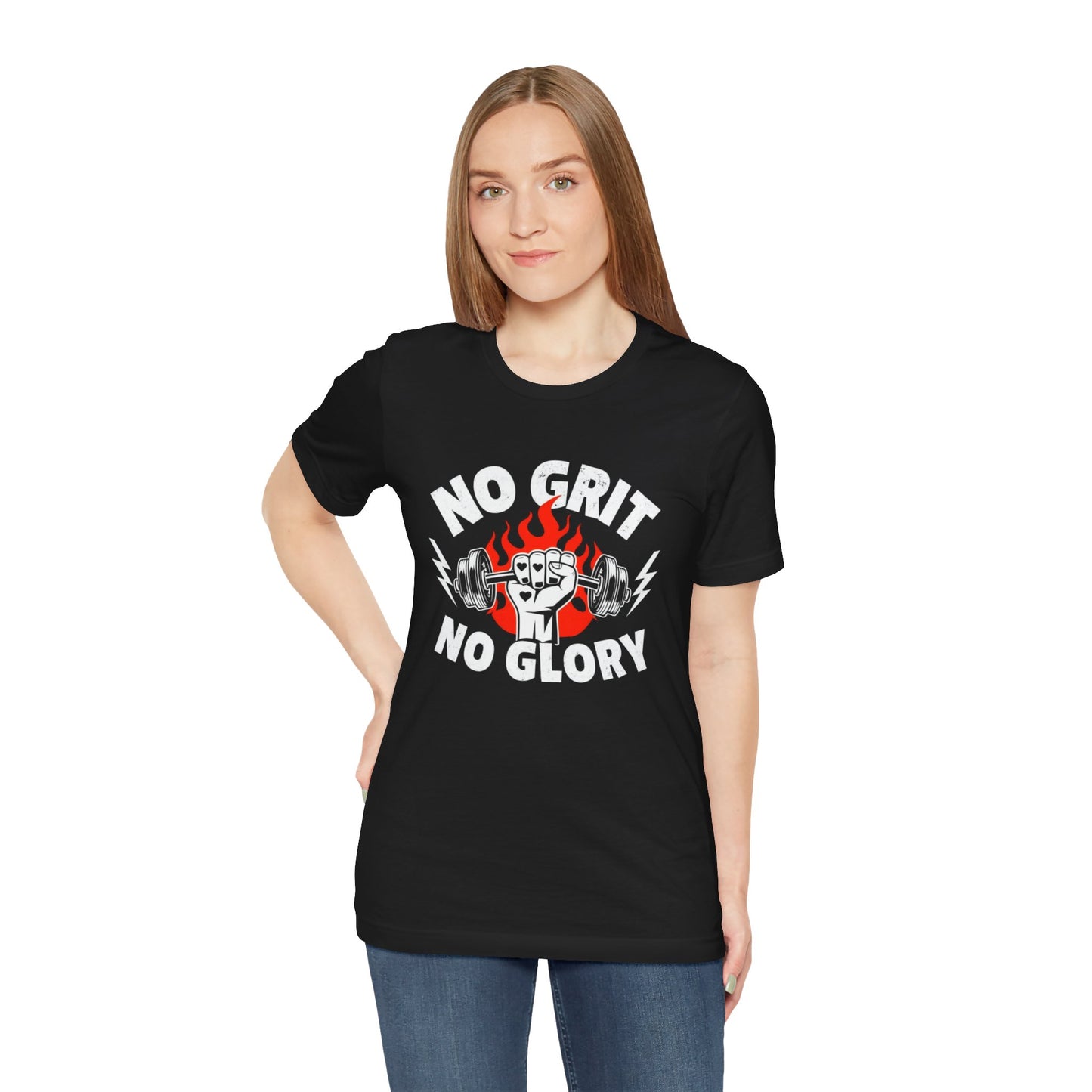 No Grit, No Glory” Gym T-Shirt Graphic Tee 💪 | Motivational Fitness & Hustle Shirt