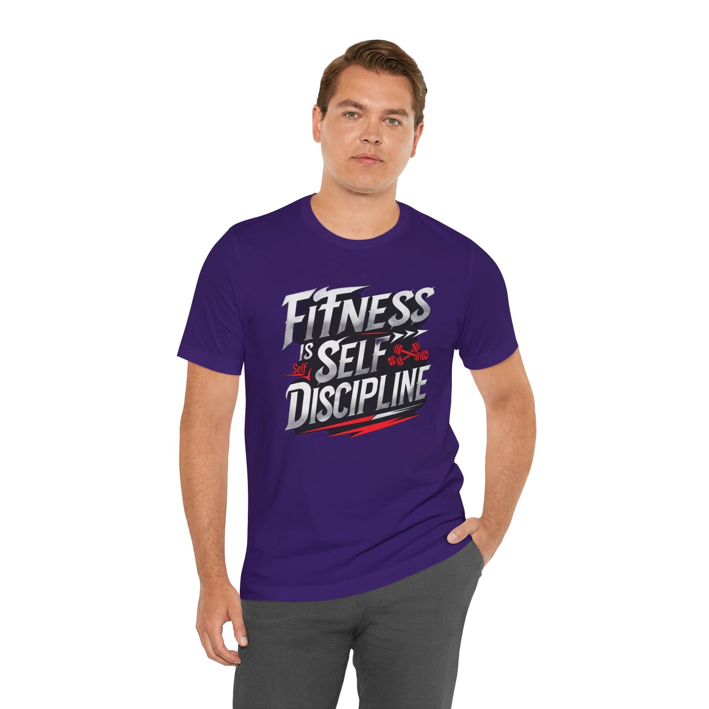 Fitness Is Self-Discipline, Gym T-Shirt – Mindset & Motivation Workout Tee 💪 | Discipline Over Motivation Shirt for Men & Women