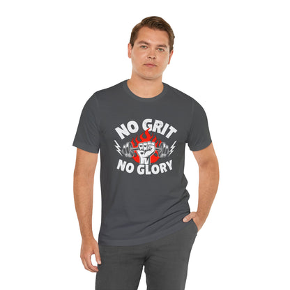 No Grit, No Glory” Gym T-Shirt Graphic Tee 💪 | Motivational Fitness & Hustle Shirt