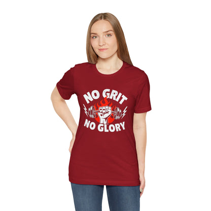 No Grit, No Glory” Gym T-Shirt Graphic Tee 💪 | Motivational Fitness & Hustle Shirt
