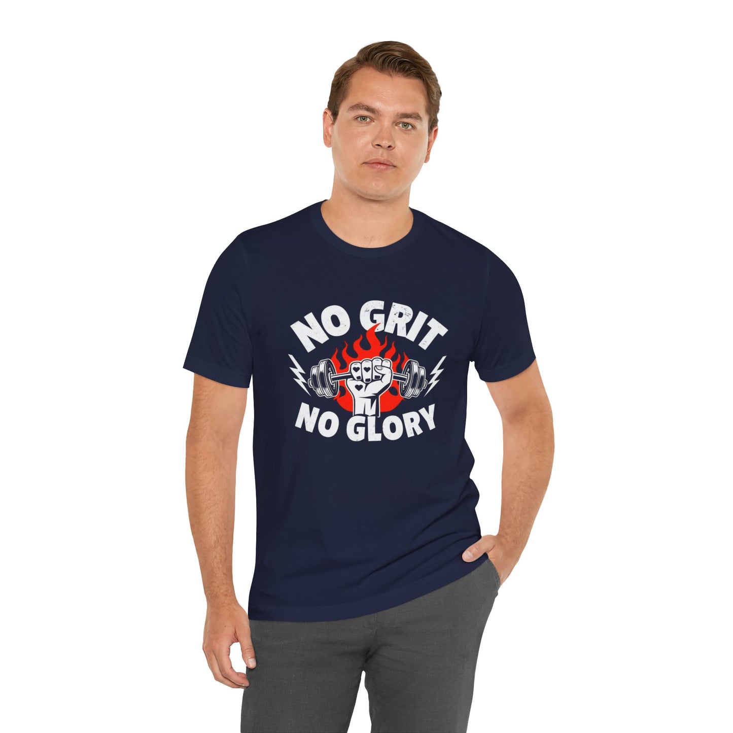 No Grit, No Glory” Gym T-Shirt Graphic Tee 💪 | Motivational Fitness & Hustle Shirt