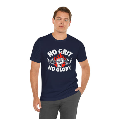 No Grit, No Glory” Gym T-Shirt Graphic Tee 💪 | Motivational Fitness & Hustle Shirt