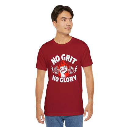No Grit, No Glory” Gym T-Shirt Graphic Tee 💪 | Motivational Fitness & Hustle Shirt