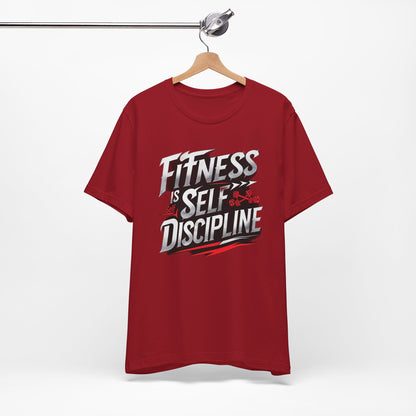 Fitness Is Self-Discipline, Gym T-Shirt – Mindset & Motivation Workout Tee 💪 | Discipline Over Motivation Shirt for Men & Women