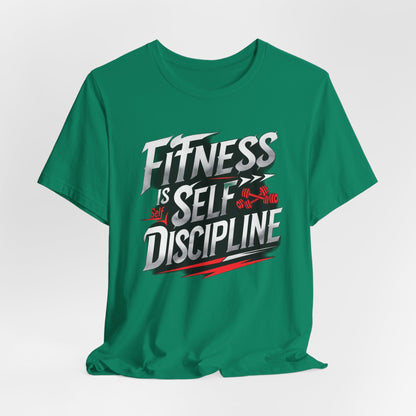 Fitness Is Self-Discipline, Gym T-Shirt – Mindset & Motivation Workout Tee 💪 | Discipline Over Motivation Shirt for Men & Women