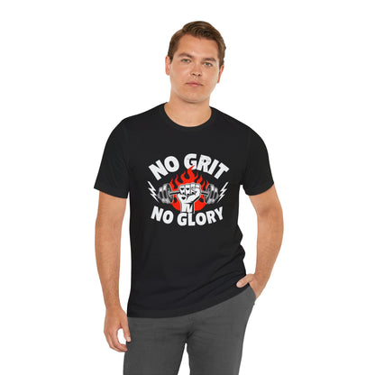 No Grit, No Glory” Gym T-Shirt Graphic Tee 💪 | Motivational Fitness & Hustle Shirt