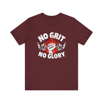 No Grit, No Glory” Gym T-Shirt Graphic Tee 💪 | Motivational Fitness & Hustle Shirt
