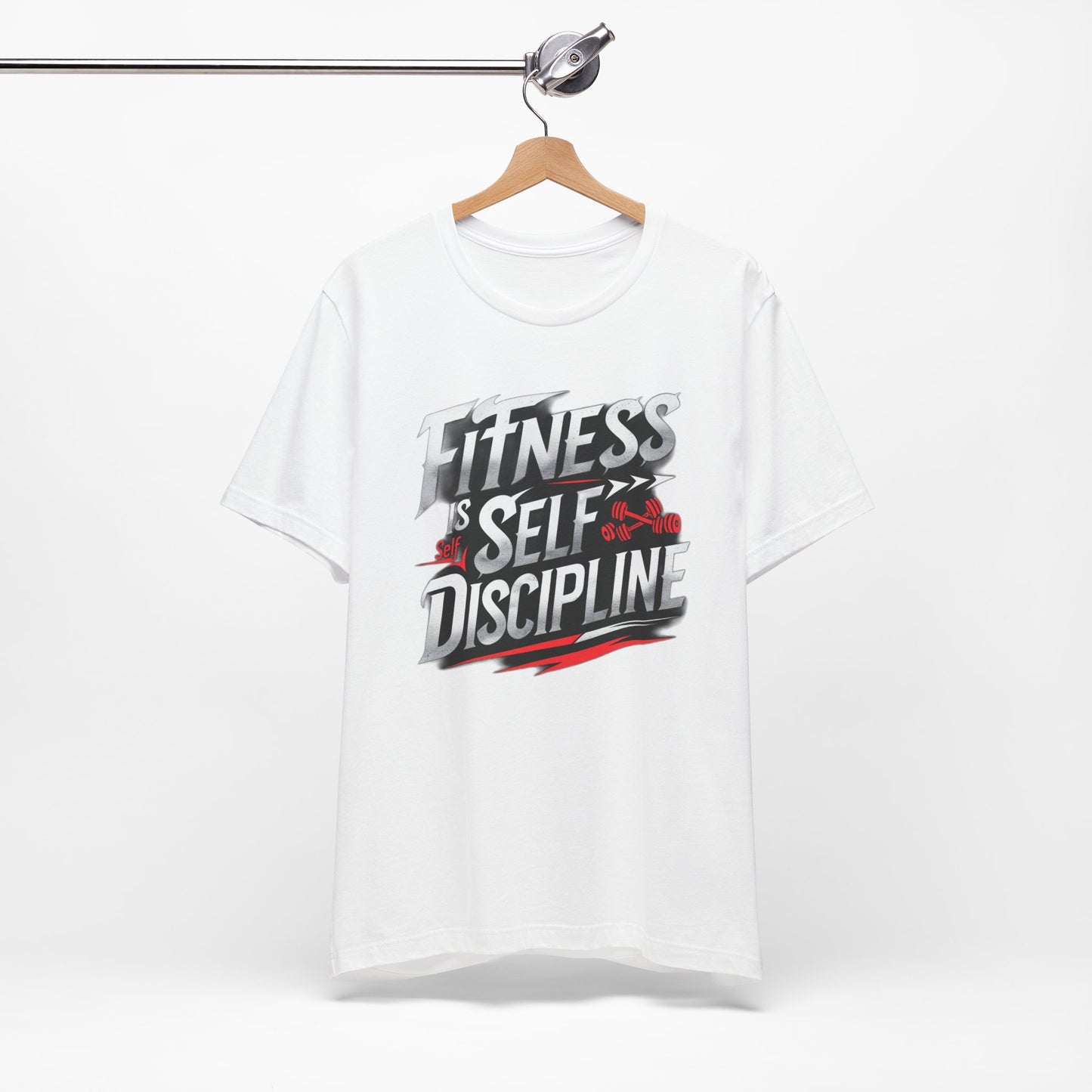 Fitness Is Self-Discipline, Gym T-Shirt – Mindset & Motivation Workout Tee 💪 | Discipline Over Motivation Shirt for Men & Women