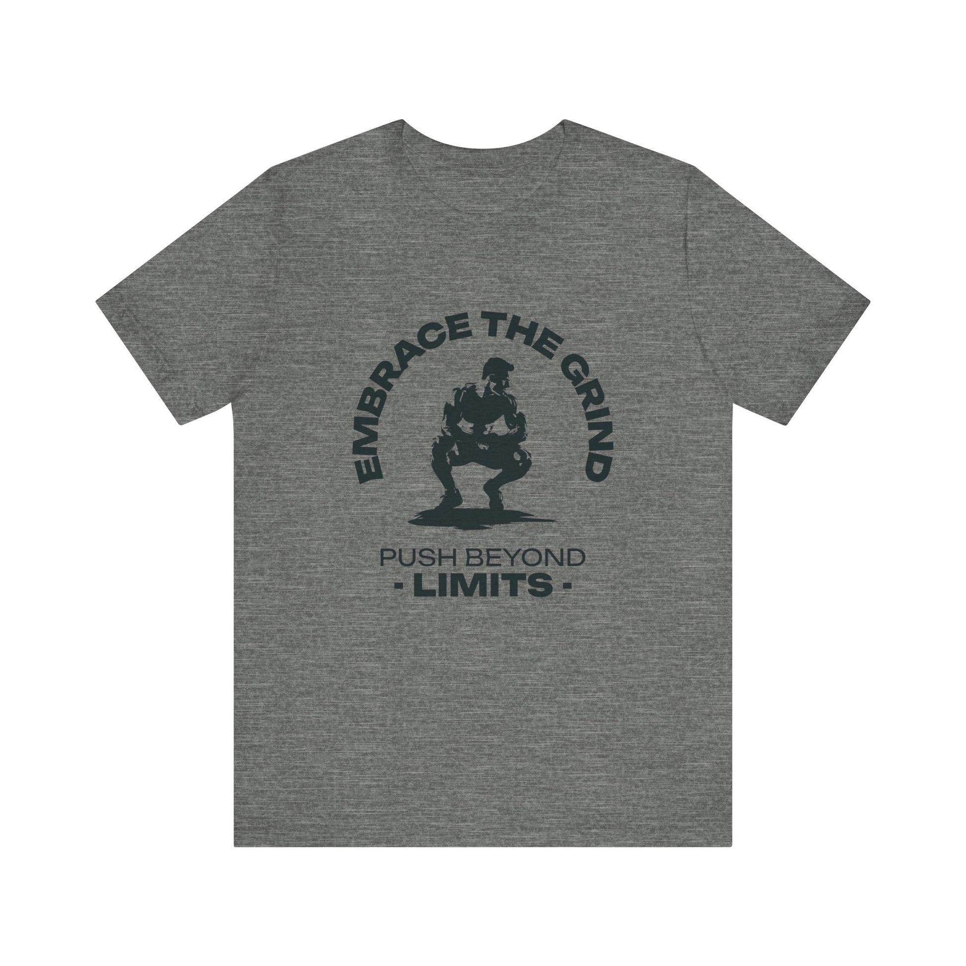 Embrace the Grind, Push Beyond Limits T-Shirt, Front, Deep Heather , Agoraamart