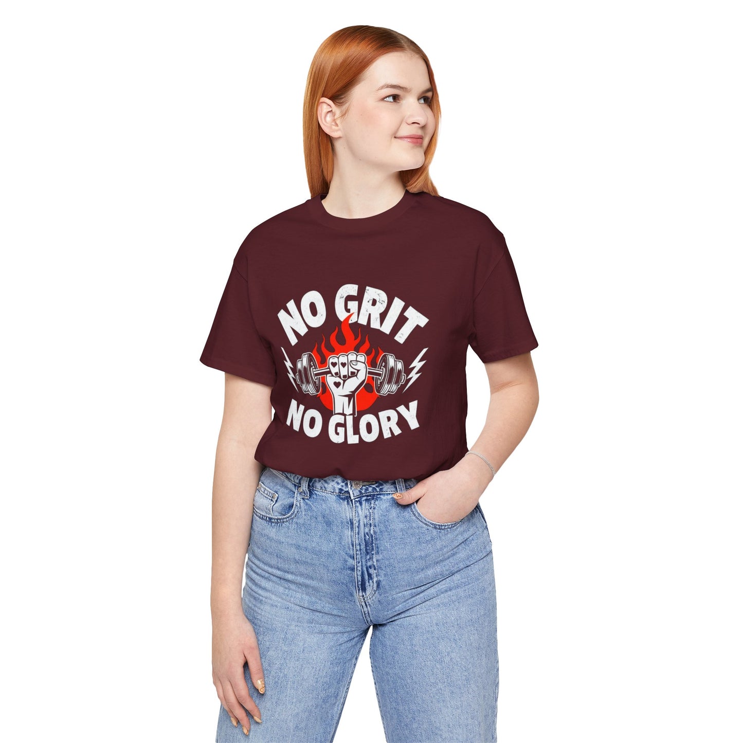 No Grit, No Glory” Gym T-Shirt Graphic Tee 💪 | Motivational Fitness & Hustle Shirt