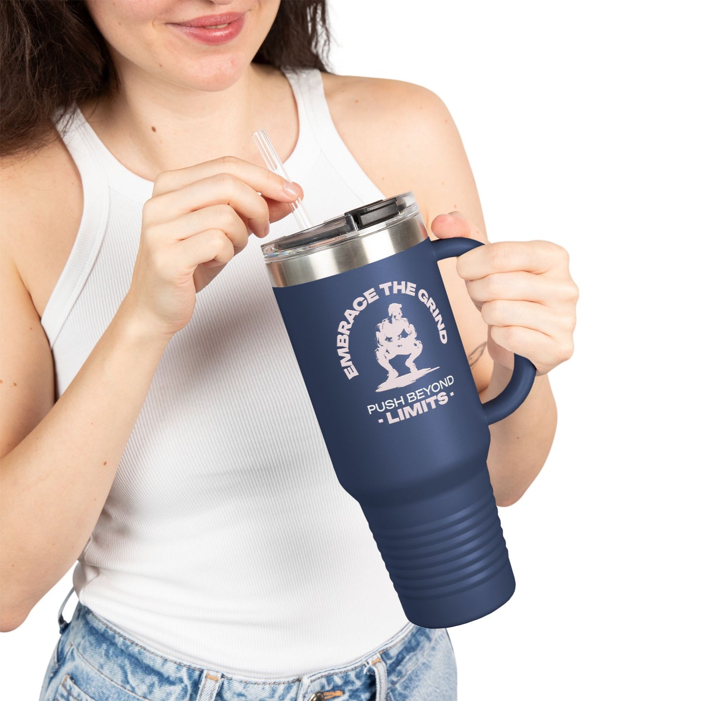 Insulated Water Tumbler 40oz  - Embrace the Grind, Push beyond limit