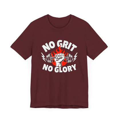 No Grit, No Glory” Gym T-Shirt Graphic Tee 💪 | Motivational Fitness & Hustle Shirt