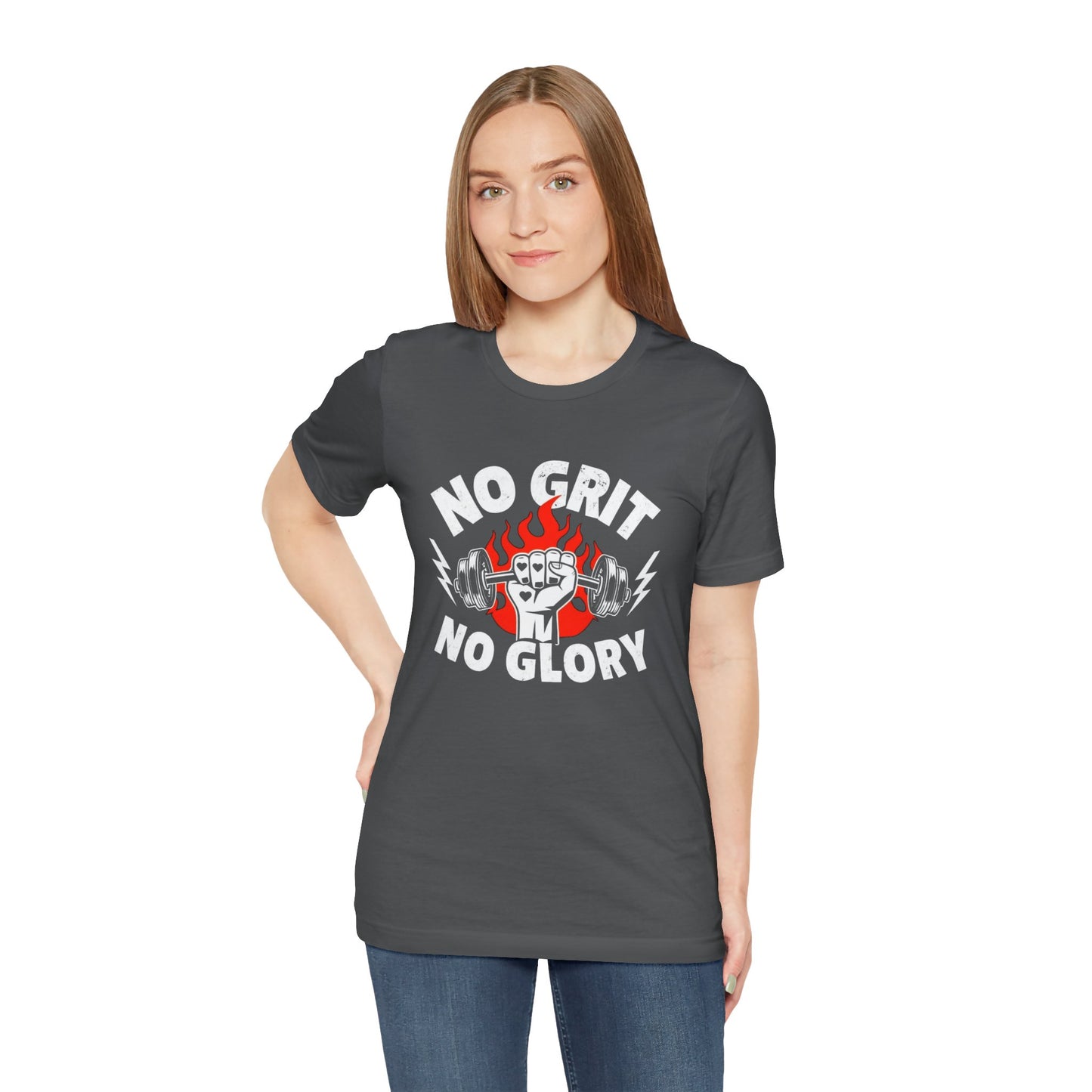 No Grit, No Glory” Gym T-Shirt Graphic Tee 💪 | Motivational Fitness & Hustle Shirt